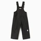 Полукомбинезон утеплённый для мальчиков, цвет чёрный, рост 74 см - Фото 1