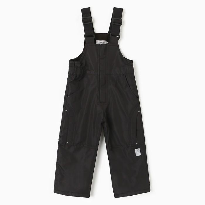 Полукомбинезон утеплённый для мальчиков, цвет чёрный, рост 74 см - Фото 1