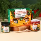 Подарочный набор «С новым годом: Крепкого иммунитета»: алтайский мёд с пыльцой 240 г., ягодно-травяной чай 50 г., ложка для мёда - фото 5003985