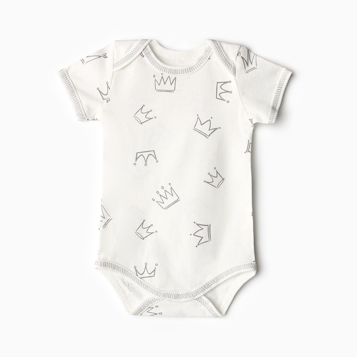 Боди Bloom Baby Короны с кор. рукавом, р. 80 см, молочный - Фото 1