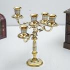 Подсвечник на 5 свечей «Клим», 22.5×22.5×23 см, латунь, с перламутром - Фото 2