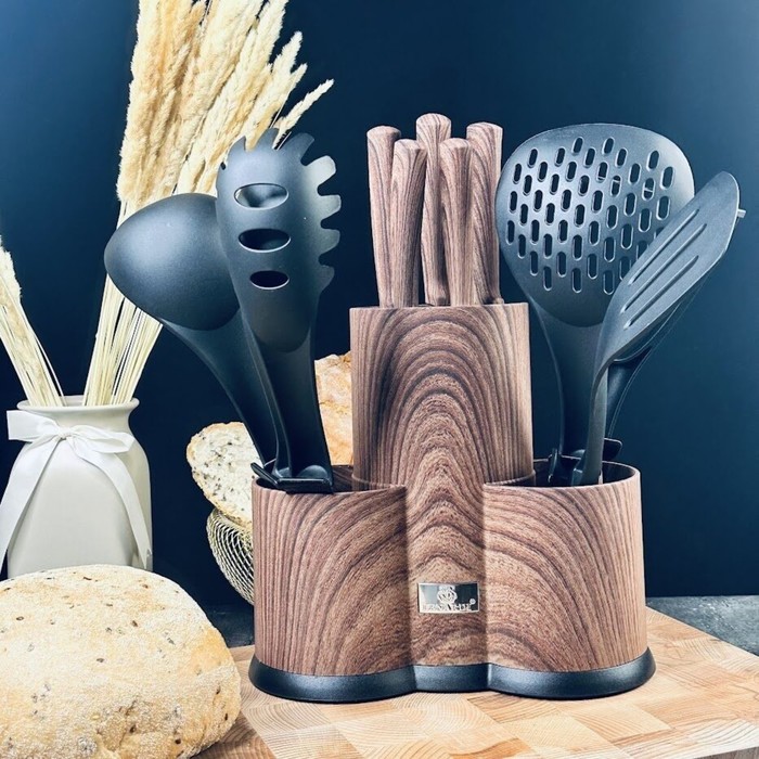 Набор ножей и кухонных принадлежностей Lenardi, на подставке, 12 предметов - Фото 1