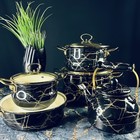 Набор посуды Lenardi «Чёрный мрамор», 9 предметов - фото 296184722