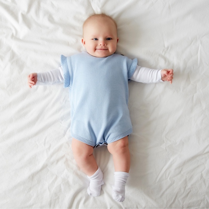 Комбинезон детский вязаный MINAKU, рост 86-92, голубой