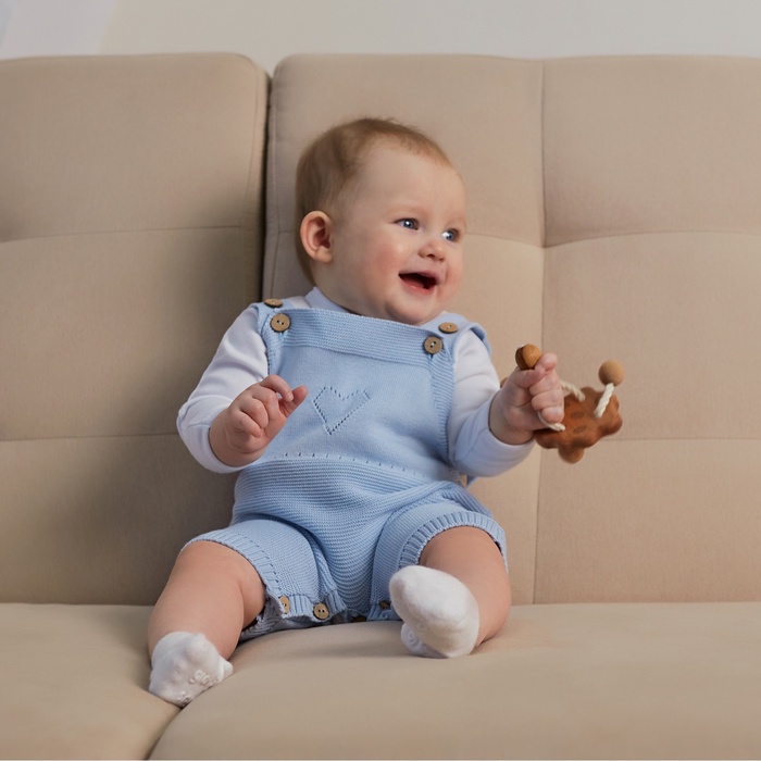 Комбинезон детский вязаный MINAKU, рост 74-80, голубой