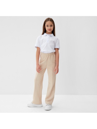 Брюки для девочки MINAKU, бежевые, рост 158 см