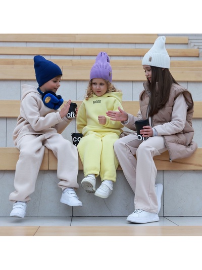 Брюки для девочки MINAKU, бежевые, рост 158 см