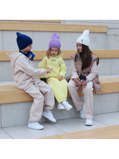 Брюки для девочки MINAKU, бежевые, рост 158 см