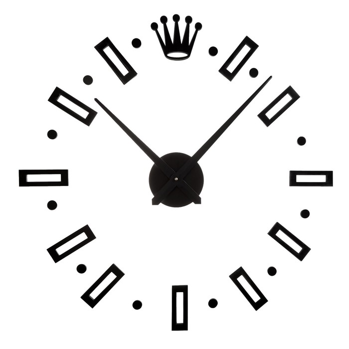 Часы-наклейка, серия: DIY, &quot;Соломон&quot;, d-120 см, сек стрелка 39 см, цифра 13 см, АА, черные