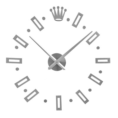 Часы-наклейка, серия: DIY, "Соломон", d-120 см, сек стрелка 39 см, цифра 13 см, АА, серебро
