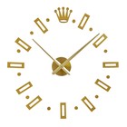 Часы-наклейка, серия: DIY, "Соломон", d-120 см, сек стрелка 39 см, цифра 13 см, АА, золото - фото 11522936