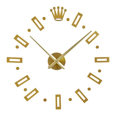 Часы-наклейка, серия: DIY, "Соломон", d-120 см, сек стрелка 39 см, цифра 13 см, АА, золото