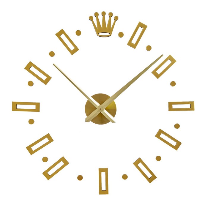 Часы-наклейка, серия: DIY, &quot;Соломон&quot;, d-120 см, сек стрелка 39 см, цифра 13 см, АА, золото