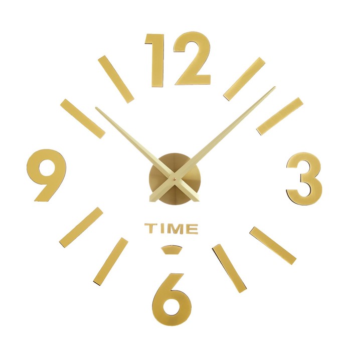 Часы-наклейка, серия: DIY, "Соломон", d-120 см, сек стрелка 39 см, цифра 12 см, 1 АА, золото - Фото 1