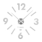 Часы-наклейка, серия: DIY, "Соломон", d-120 см, сек стрелка 39 см, цифра 12 см,  АА, серебро - фото 1379191