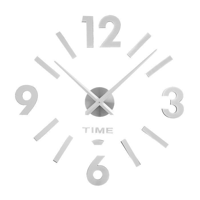 Часы-наклейка, серия: DIY, "Соломон", d-120 см, сек стрелка 39 см, цифра 12 см,  АА, серебро - фото 1906457826