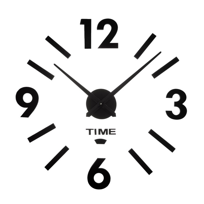 Часы-наклейка, серия: DIY, "Соломон", d-120 см, сек стрелка 39 см, цифра 12 см, АА, черные - фото 1906457827
