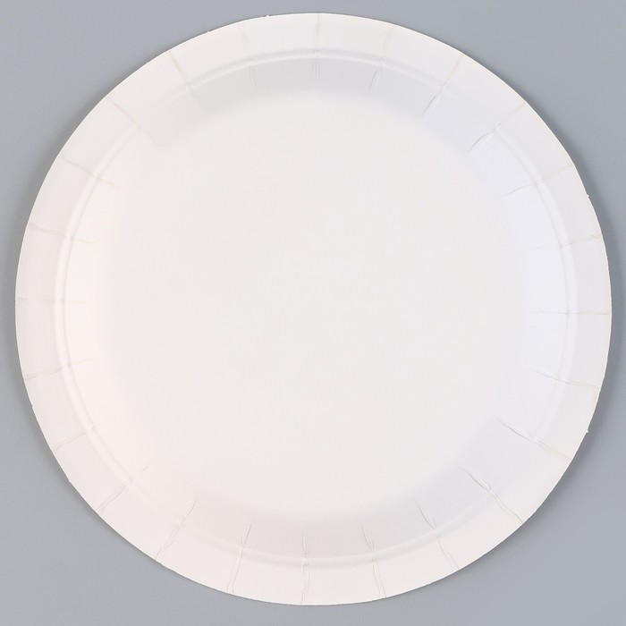 Тарелка бумажная «Горох», в наборе 6 шт., цвет серебро