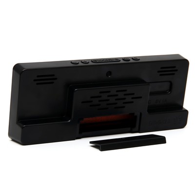 Часы настольные электронные: будильник, термометр, календарь, USB, 15×6.3 см, красные цифры