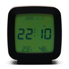 Часы - будильник электронные настольные: термометр, календарь, гигрометр, 7.8 х 8.3 см - фото 7847349