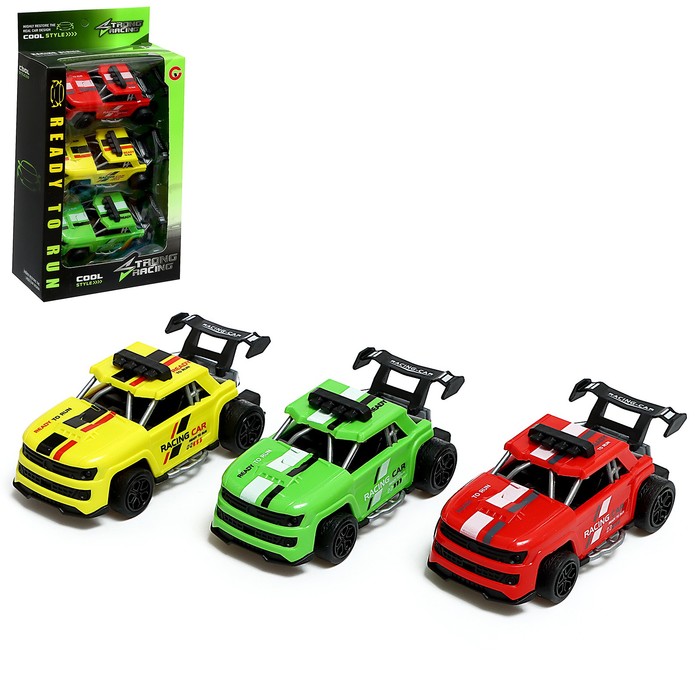 Набор машинок «Скорость», 3 шт, инерция - Фото 1