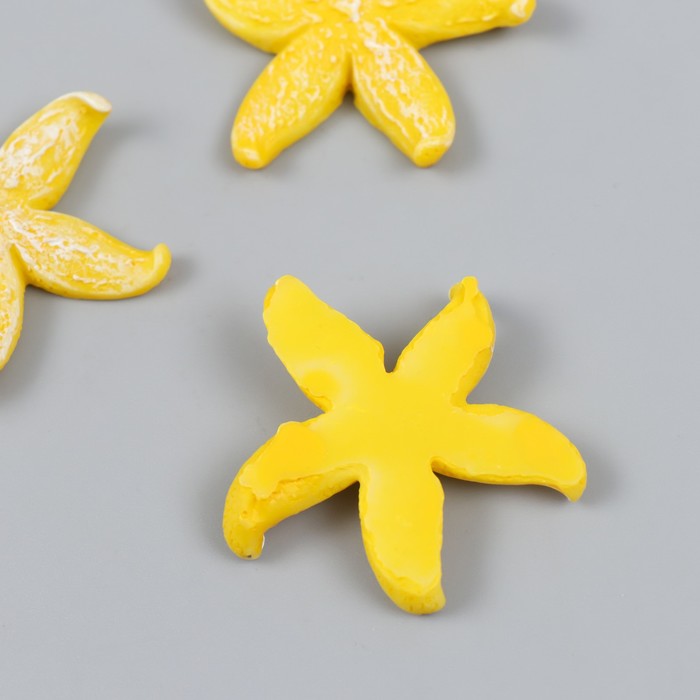 Фигурка для флорариума полистоун "Толстая жёлтая морская звезда" 4,2х4,5 см