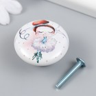 Ручка для шкатулки керамика, металл "Балерина" 3,8х3,8х2,8 см - фото 7847569