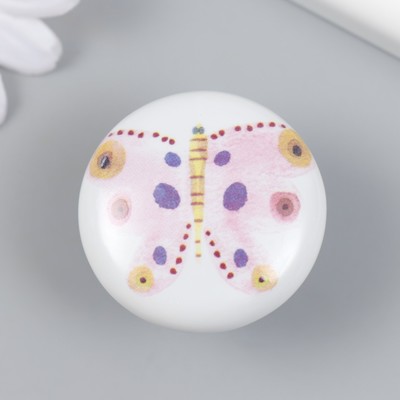 Ручка для шкатулки керамика, металл «Бабочка», 3.8×3.8×2.8 см