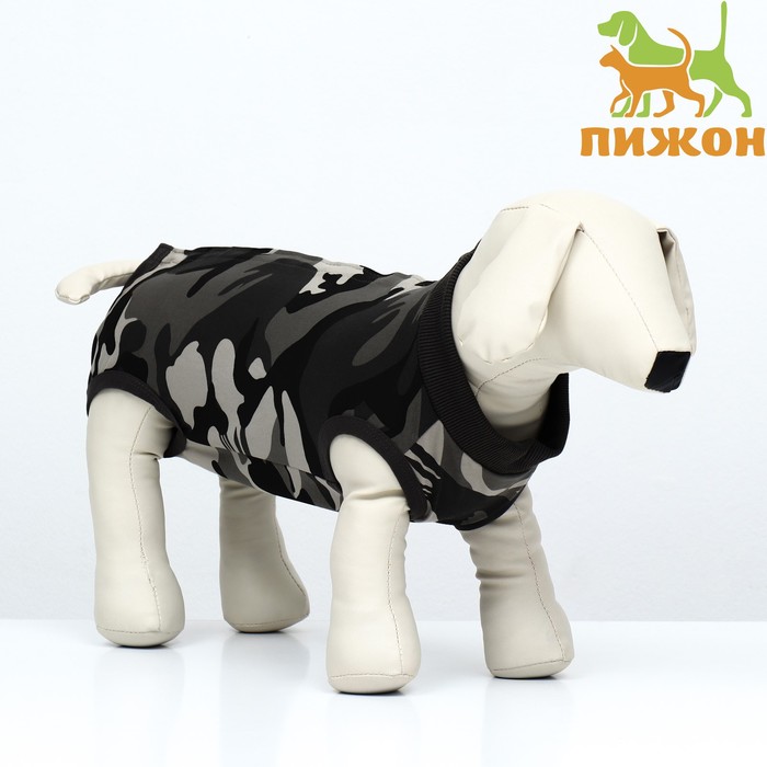 Попона послеоперационная, размер M, ДС 33, ОГ 36-46 см, вес 6-15 кг, хлопок, камуфляж - Фото 1