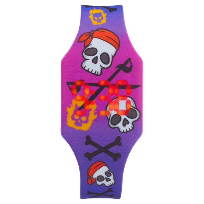 Часы наручные электронные «Черепа», детские, ремешок l-22.5 см - Фото 1