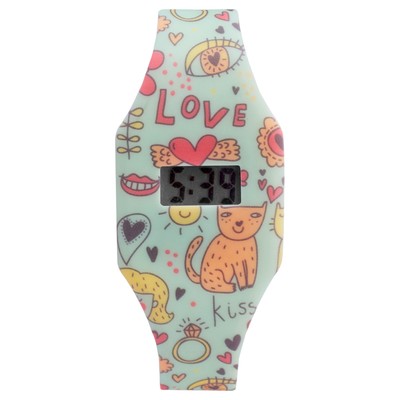 Часы наручные электронные, детские, «Love», ремешок l-22.5 см