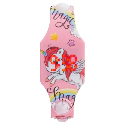 Часы наручные электронные «Единорог», детские, ремешок pop-it, l-22.5 см