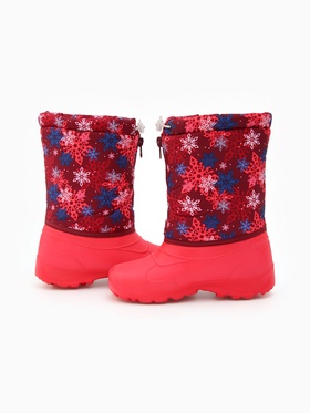 Зимние сноубутсы детские, цвет розовый, размер 32-33