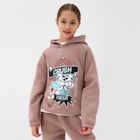 Толстовка (худи) для девочки MINAKU: CRUSH, тёмно-розовая, рост 152 см - Фото 3