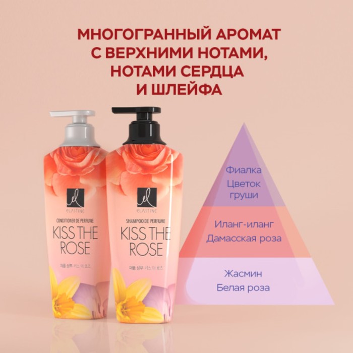 Кондиционер для всех типов волос Elastine Perfume Kiss the rose, парфюмированный, 600 мл