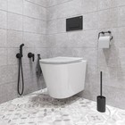 Смеситель скрытого монтажа с гигиеническим душем IDDIS Ray, чёрный матовый - Фото 3