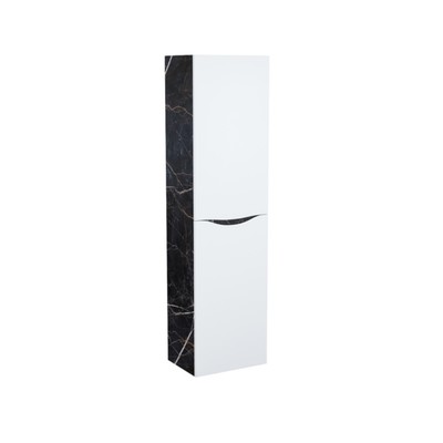 Пенал для ванной комнаты IDDIS Cloud 40 см, подвесной, цвет белый/чёрный мрамор