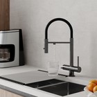 Смеситель для кухни IDDIS Ace, с фильтром и гибким изливом, цвет графит - Фото 8