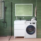 Тумба с раковиной для стиральной машины IDDIS Optima Home, 120 см, белая, левая - Фото 7