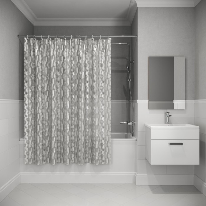Штора для ванной комнаты IDDIS Peva 3D P03PV18i11, 200х180 см - фото 1907905646
