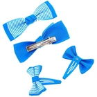 набор для волос "Полосатик", синий (2 зажима,2 неведимки) - Фото 2
