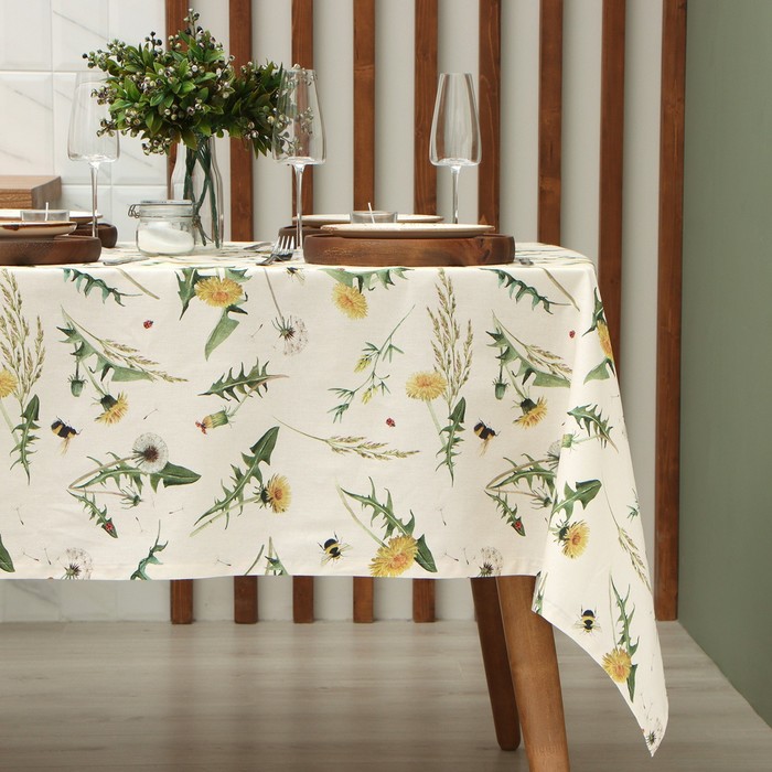 Скатерть «Этель. Одуванчики», 146×110 см, 100% хлопок, саржа 178 г/м² - Фото 1