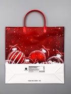 Пакет новогодний «Красные игрушки», мягкий пластик, 30×30 120 мкм - Фото 5