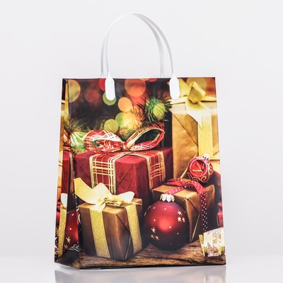 Пакет новогодний «Подарок», мягкий пластик, 26×23 см