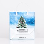 Пакет новогодний «Ёлочка в снегу», мягкий пластик, 26×23 см - Фото 2