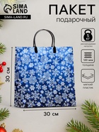 Пакет новогодний «Снежинки», мягкий пластик, 30×30 100 мкм - Фото 1