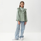 Блузка для девочки MINAKU цвет оливковый, рост 122 см - Фото 2