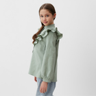 Блузка для девочки MINAKU цвет оливковый, рост 122 см - Фото 4