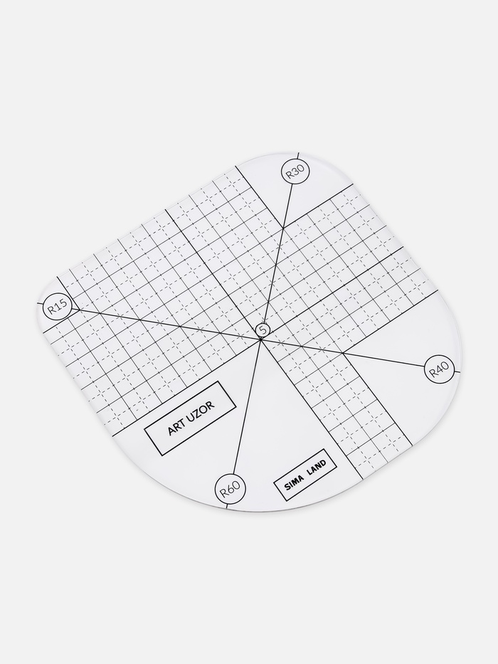 Линейка для скругления углов, 12×12 см, прозрачная - Фото 1