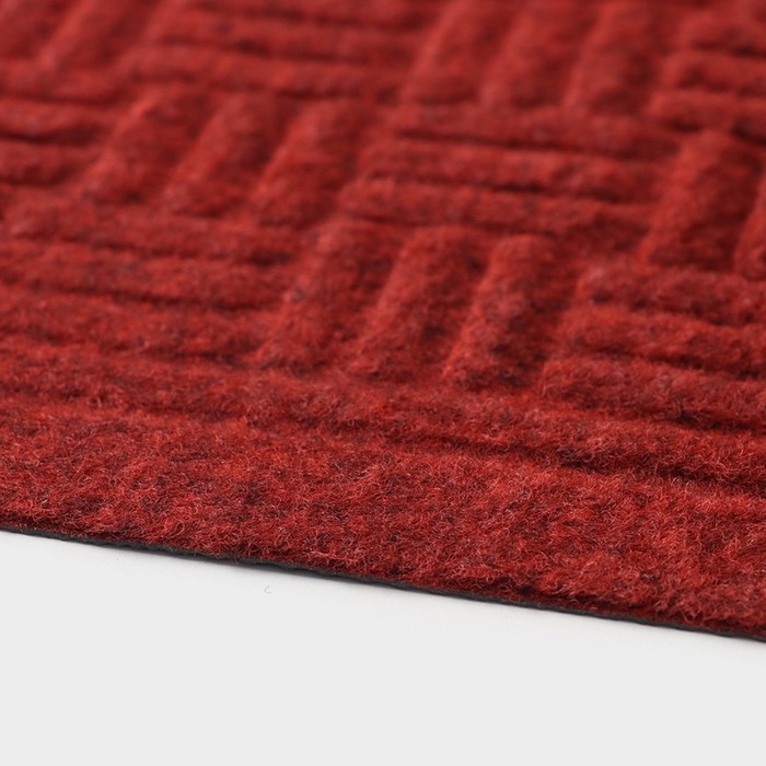 Коврик придверный влаговпитывающий Доляна, без окантовки, 38×58 см, цвет красный